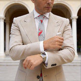 Gray with Red Flamingos Necktie