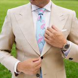 Light Blue with Pink Flamingos Necktie