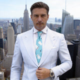 Light Turquoise Blue With White Polar Bear Necktie