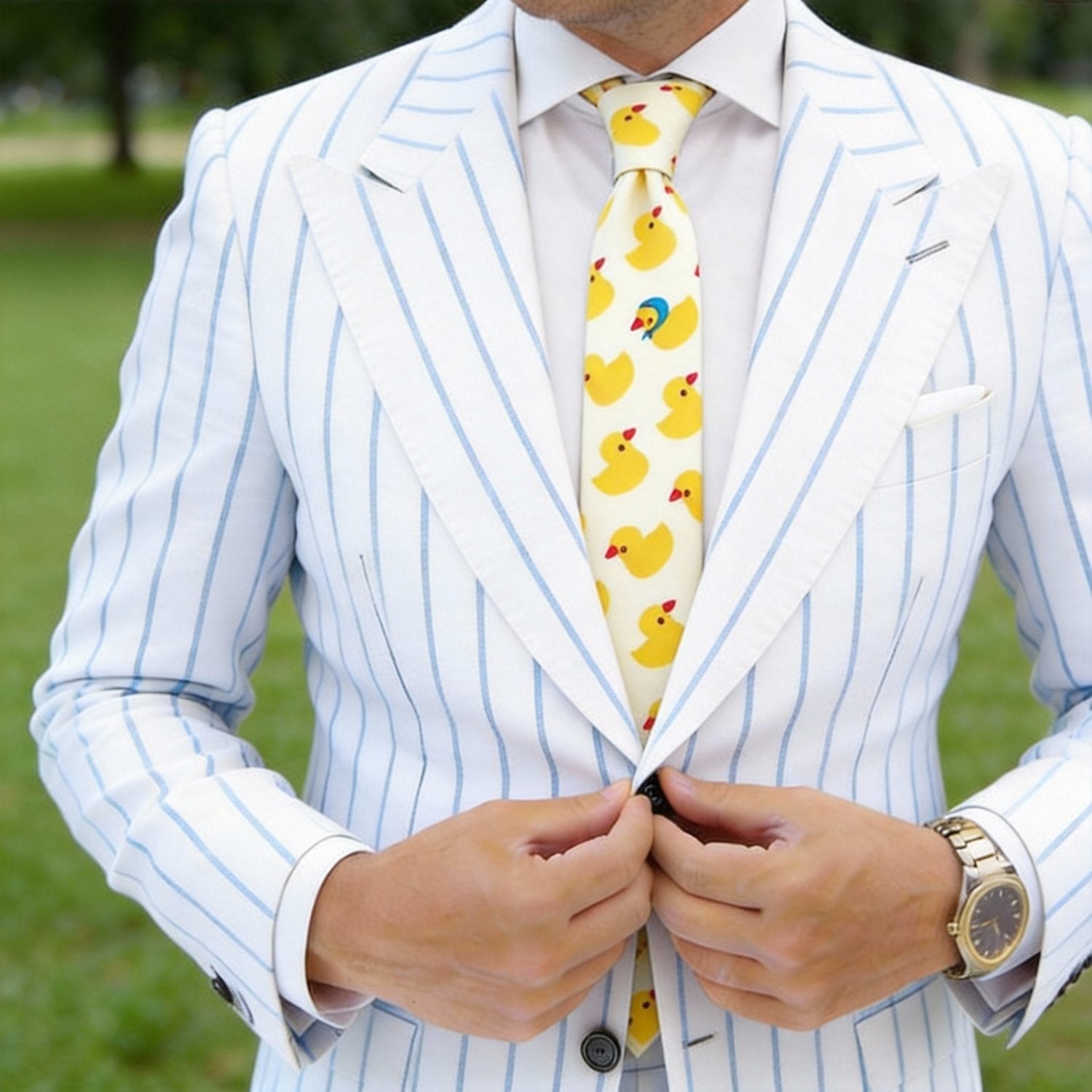 Off-White With Yellow Rubber Duck Necktie