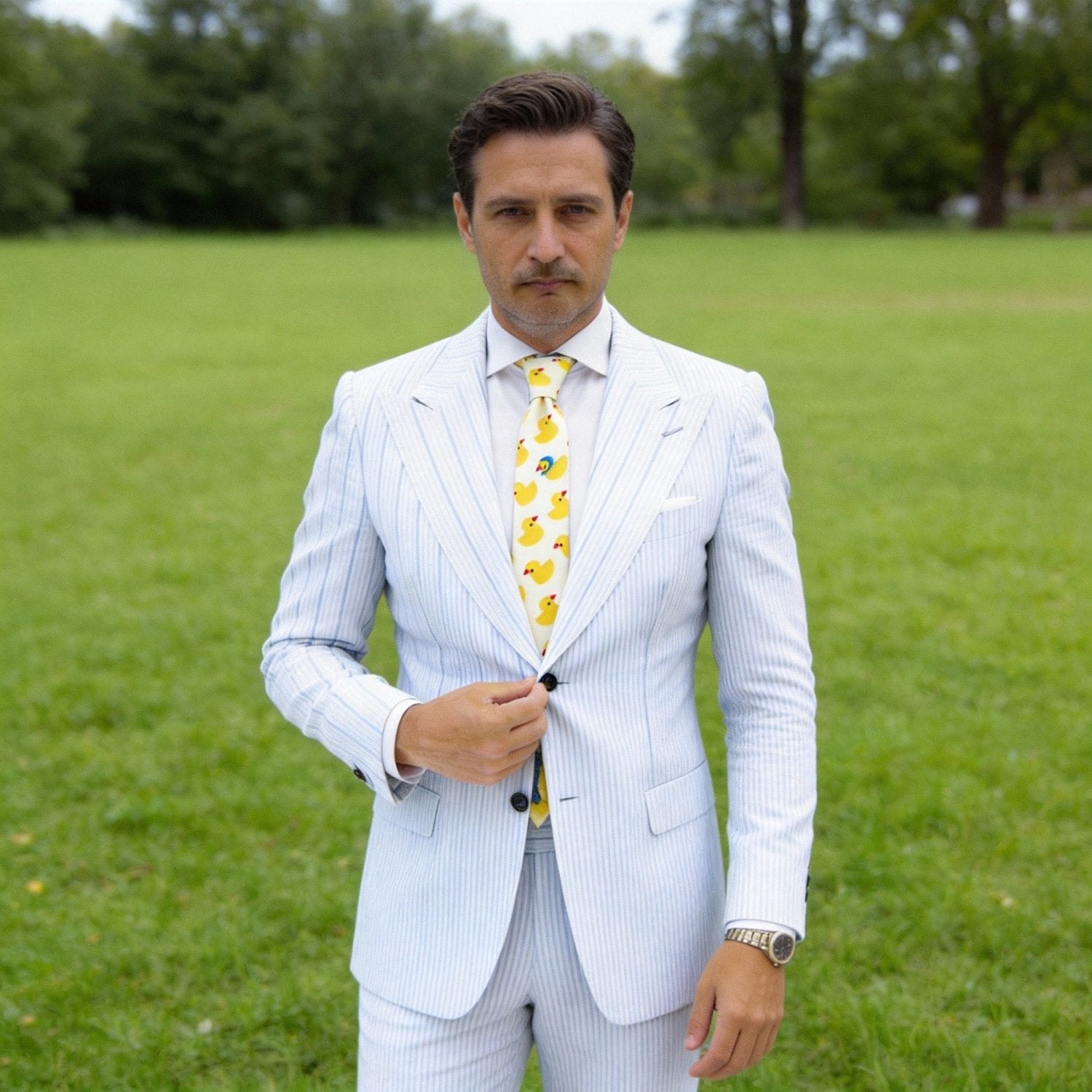 Off-White With Yellow Rubber Duck Necktie