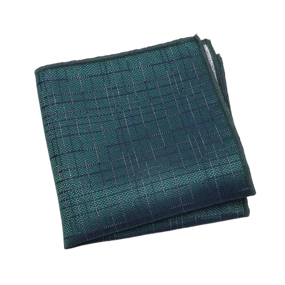 Green Blue Plaid Pocket Square