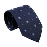 Dark Blue With Light Blue & White Circular Necktie