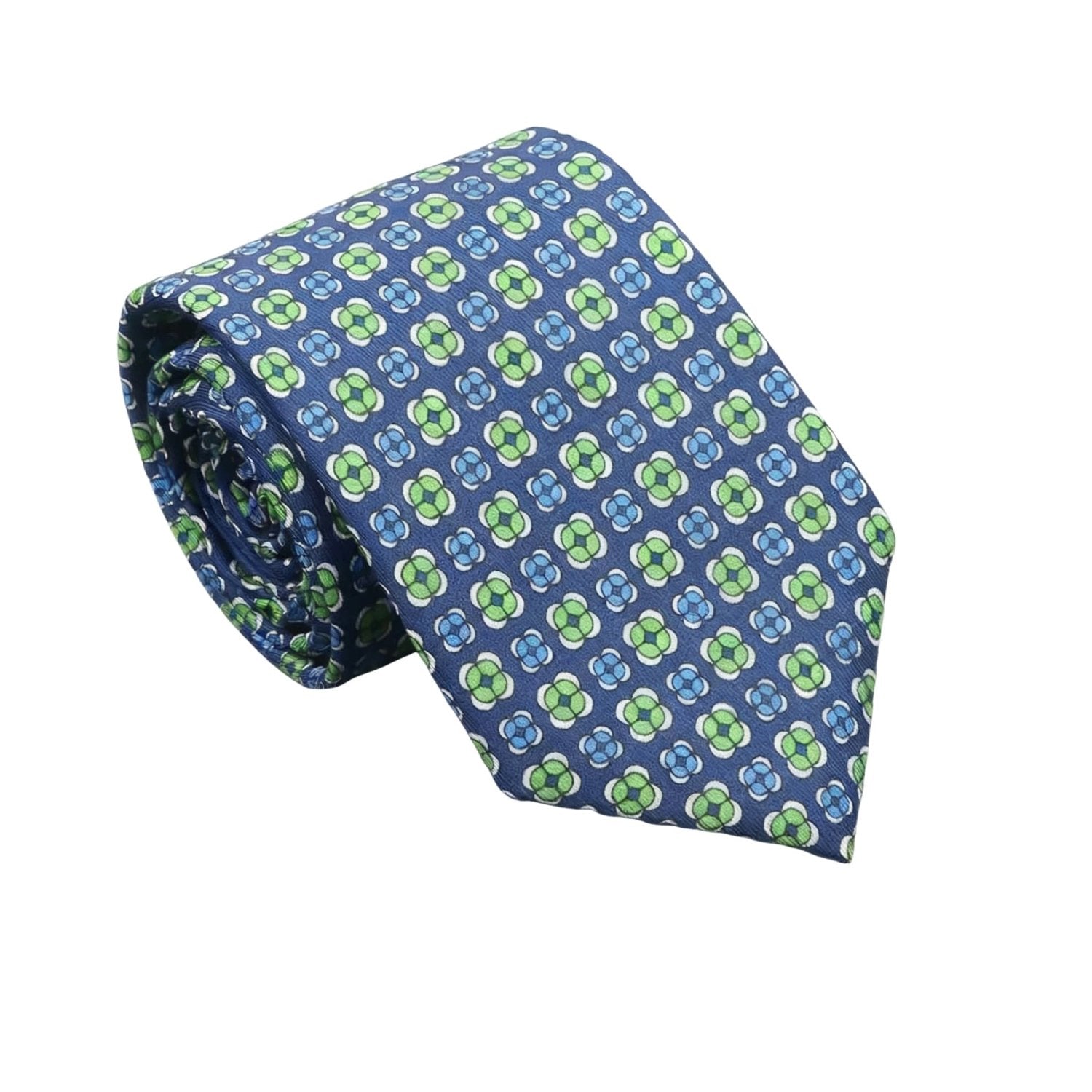 Dark Blue with Green Clover Necktie