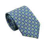 Blue Green Geometric Necktie