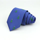 Royal Blue With Green Christmas Tree Necktie