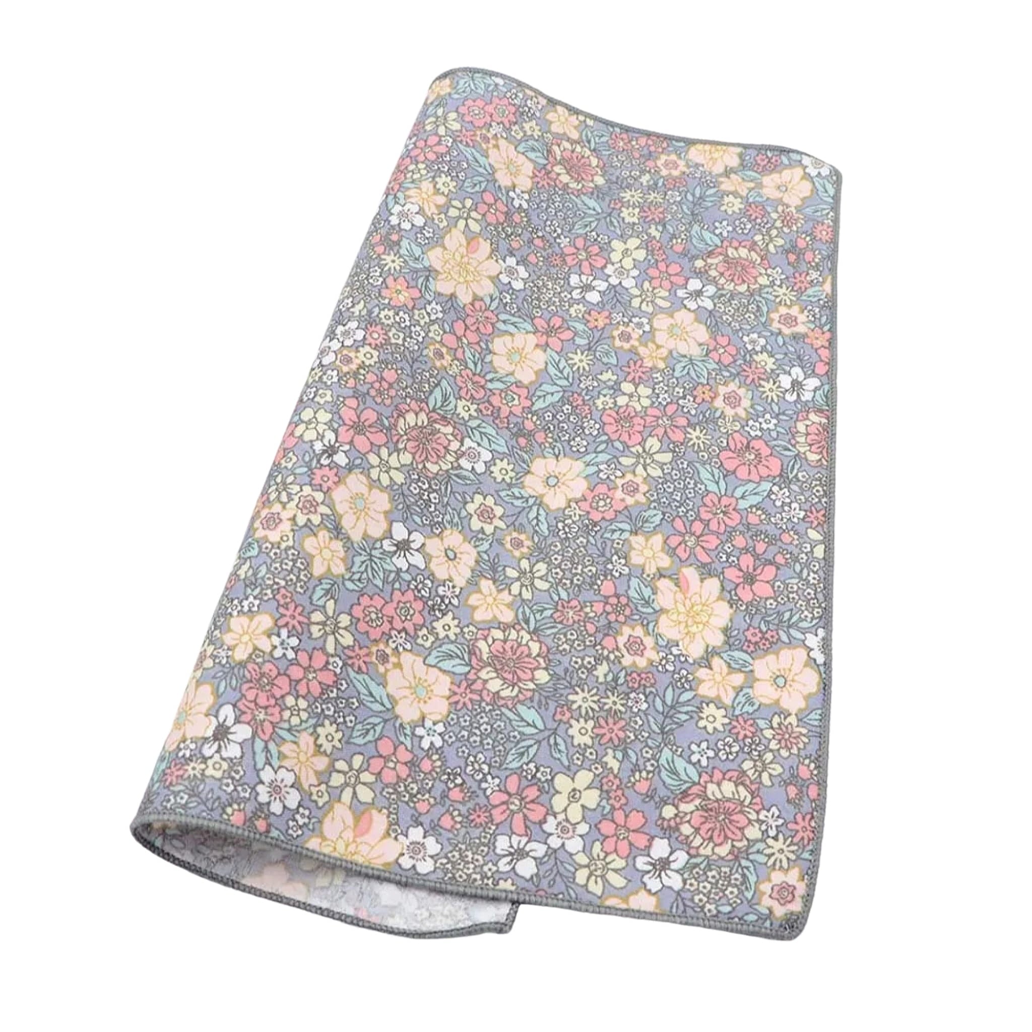 Gray Pink Floral Pocket Square
