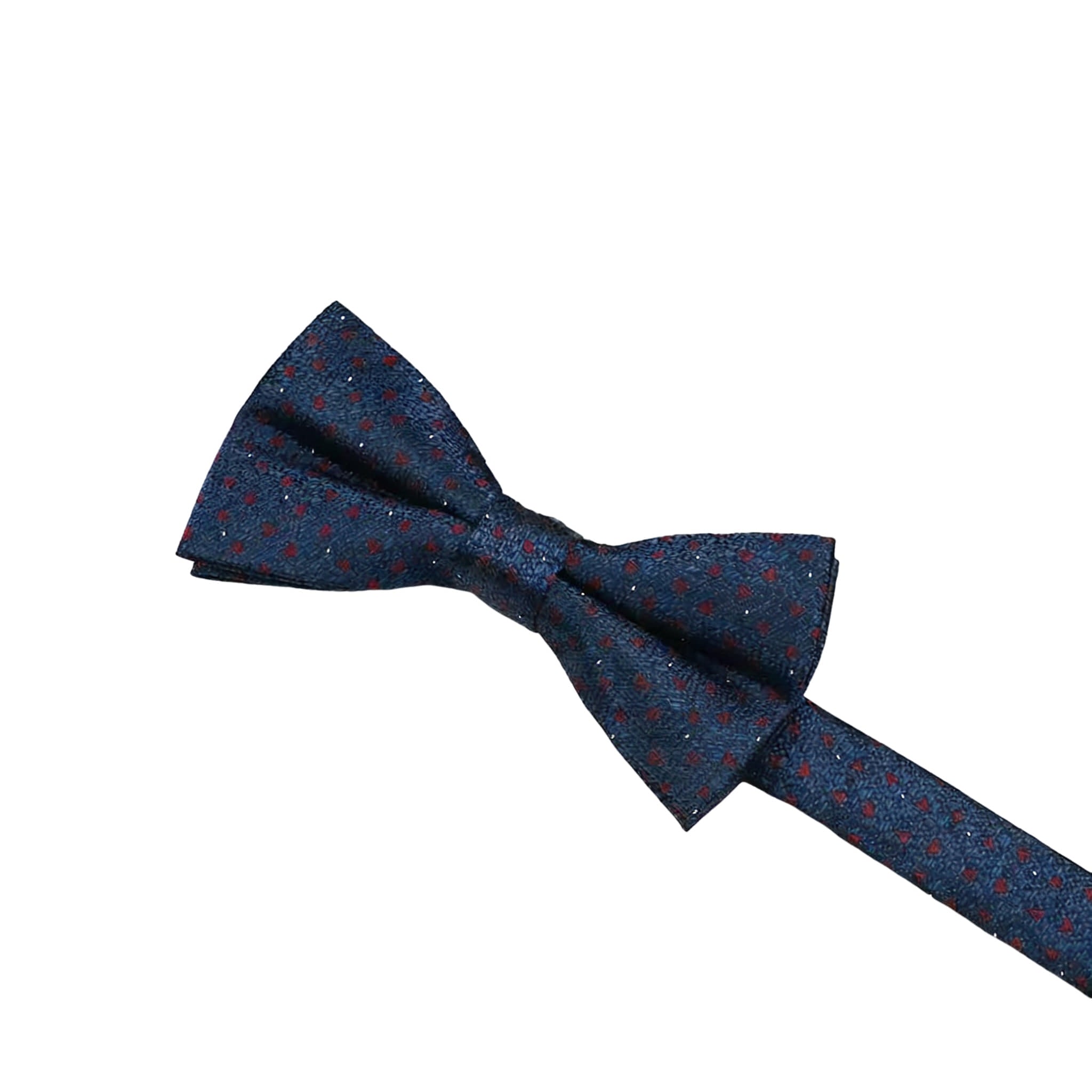 Navy Blue Red Dotted Bowtie