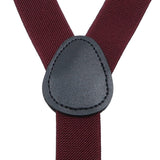 Men's Burgundy Solid Y‑Back Clip‑On Suspenders