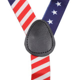 USA Star & Stripe Pattern Adjustable Clip‑On Suspenders
