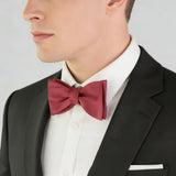 Burgundy Satin Hand‑Tied Men's Bow Tie