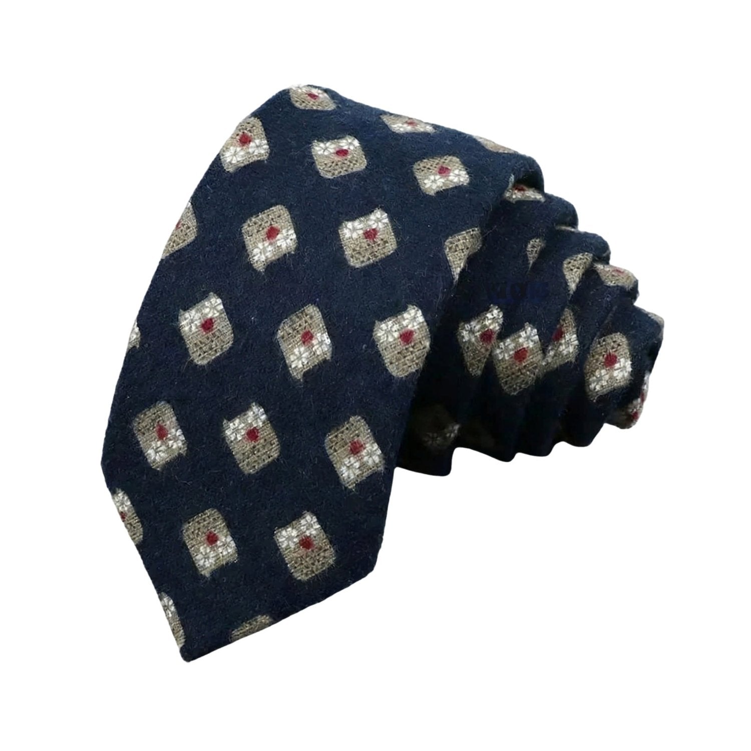 Dark Blue With Gray Square Necktie