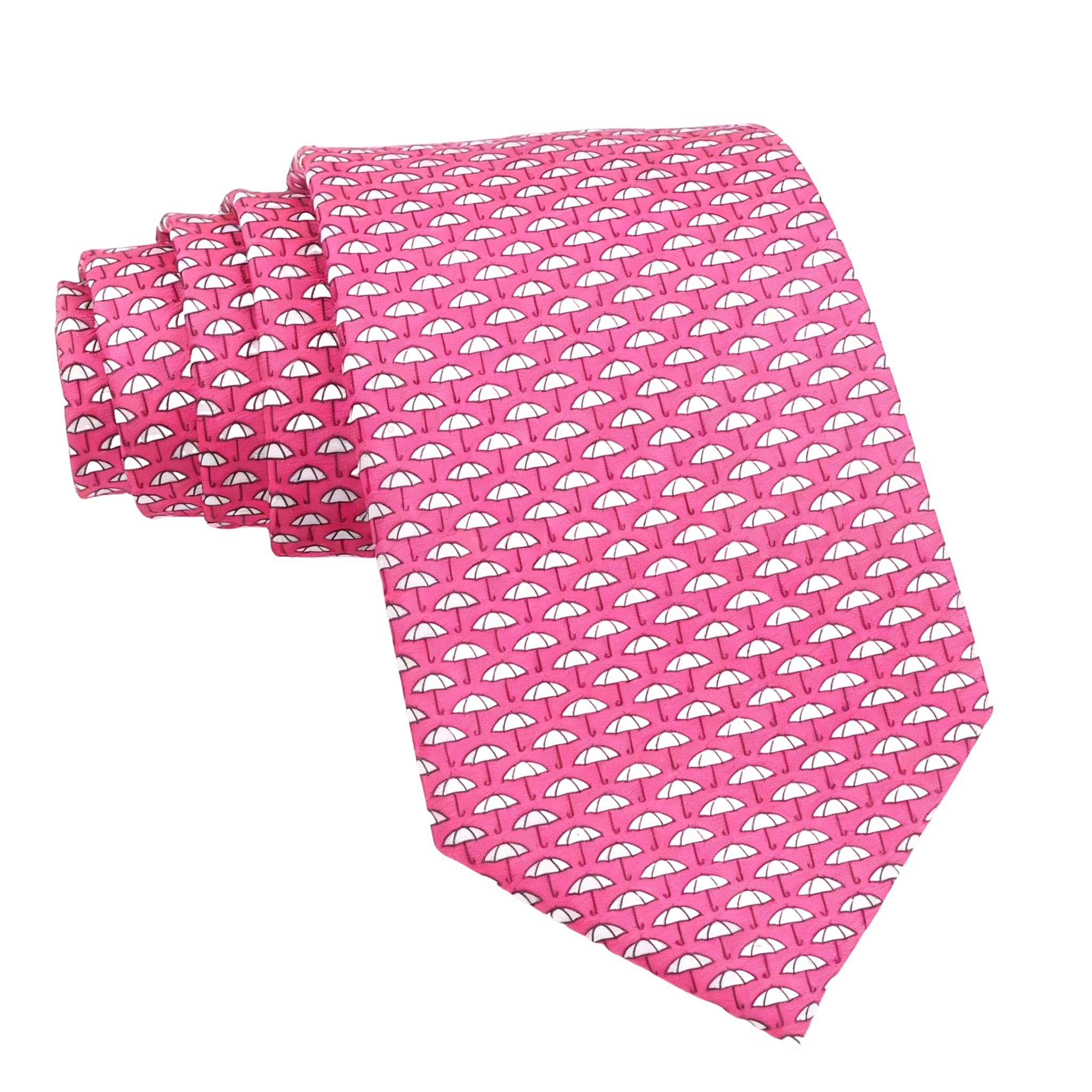 Pink White Umbrella Necktie