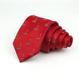 Red With White Christmas Tree Necktie