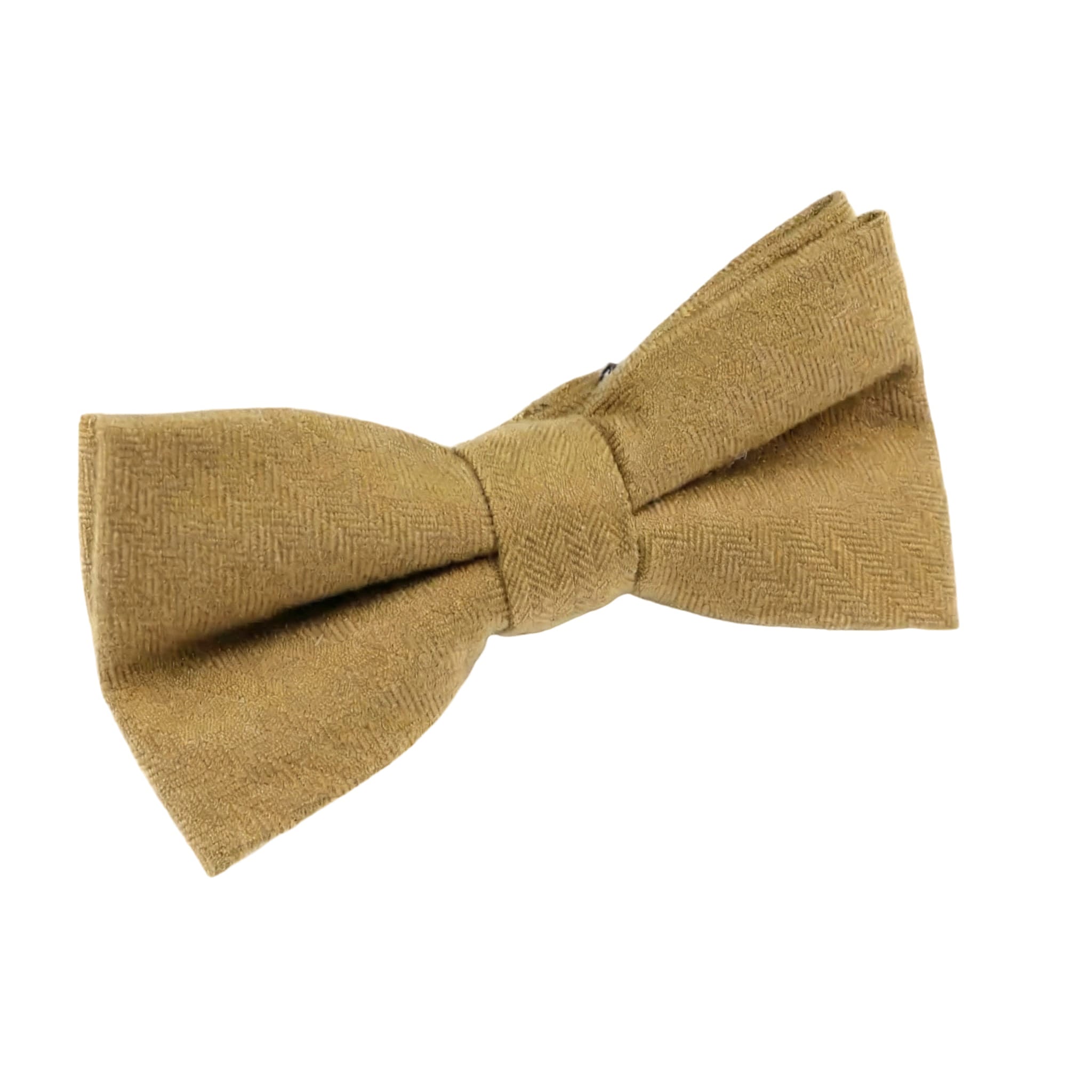 Khaki Herringbone Bow Tie
