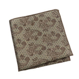 Olive Green Brown Paisley Pocket Square