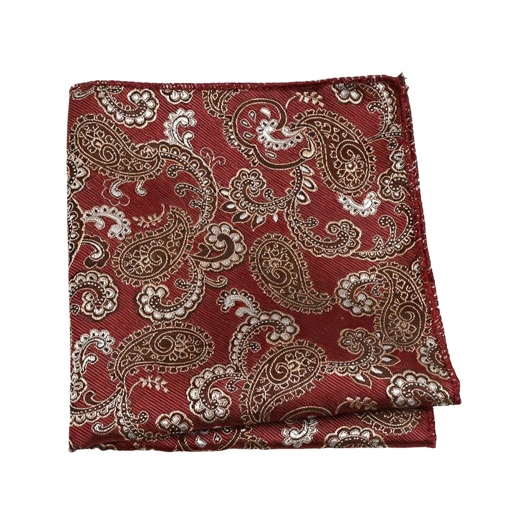 Red Black Paisley Pocket Square