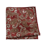 Red Black Paisley Pocket Square