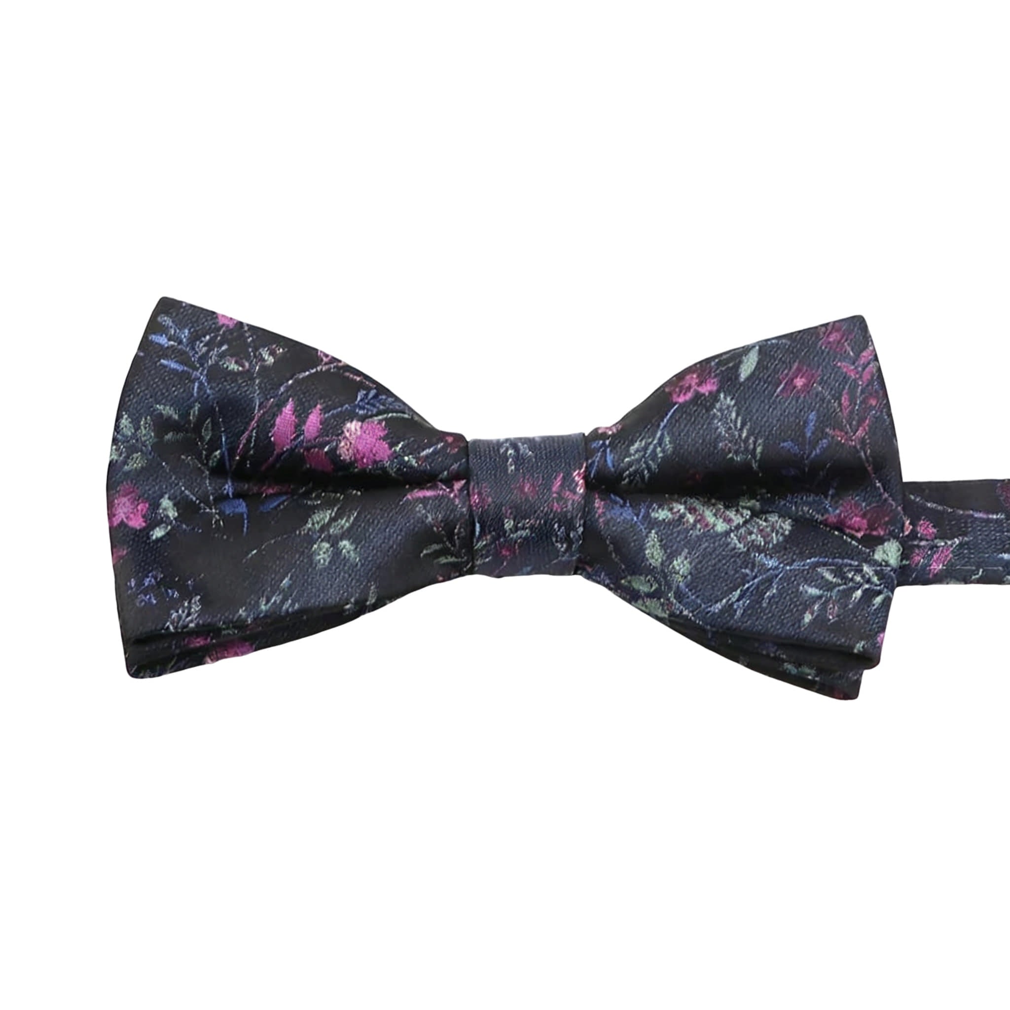 Black Pink Floral Bowtie