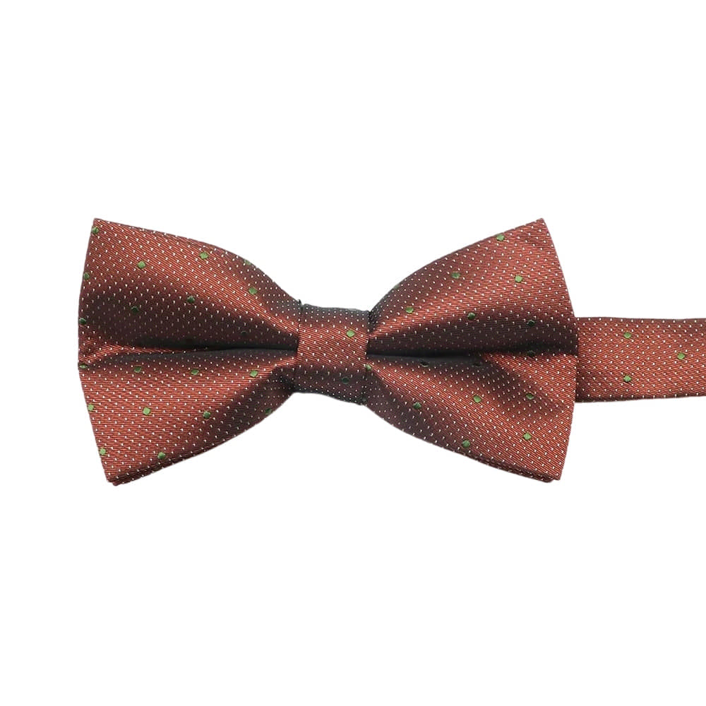 Brown Green Polka Dot Bowtie