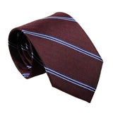 Burgundy Blue Striped Necktie