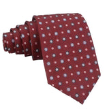 Burgundy Blue Floral Necktie
