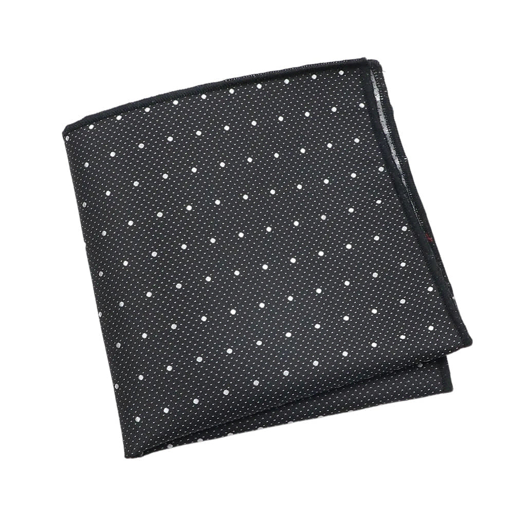 Black White Dotted Pocket Square