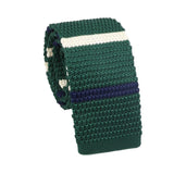 Green White Striped Necktie