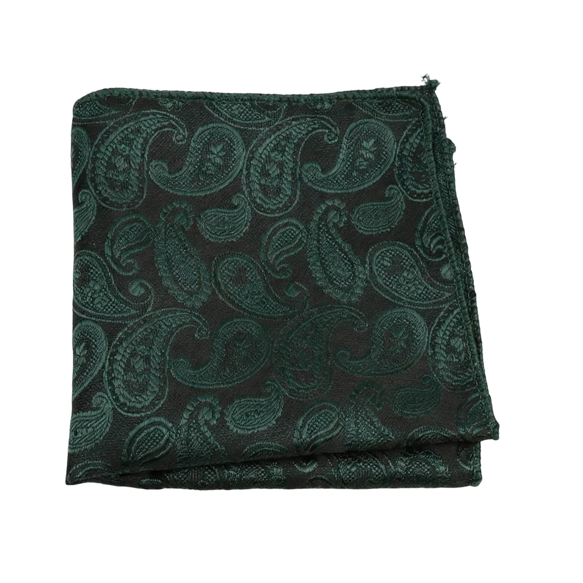 Black Teal Paisley Pocket Square