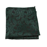Black Teal Paisley Pocket Square