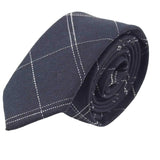 Navy White Plaid Tie