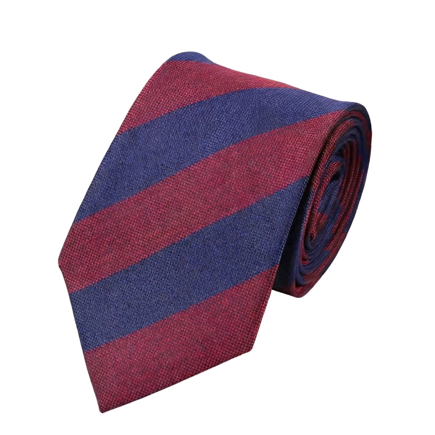 Red With Blue Striped Necktie