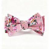 Pink Floral Cotton Hand‑Tied Men's Bow Tie