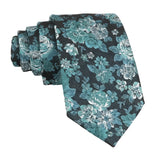 Black Turquoise Floral Necktie