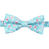 Aqua Pink Floral Bowtie