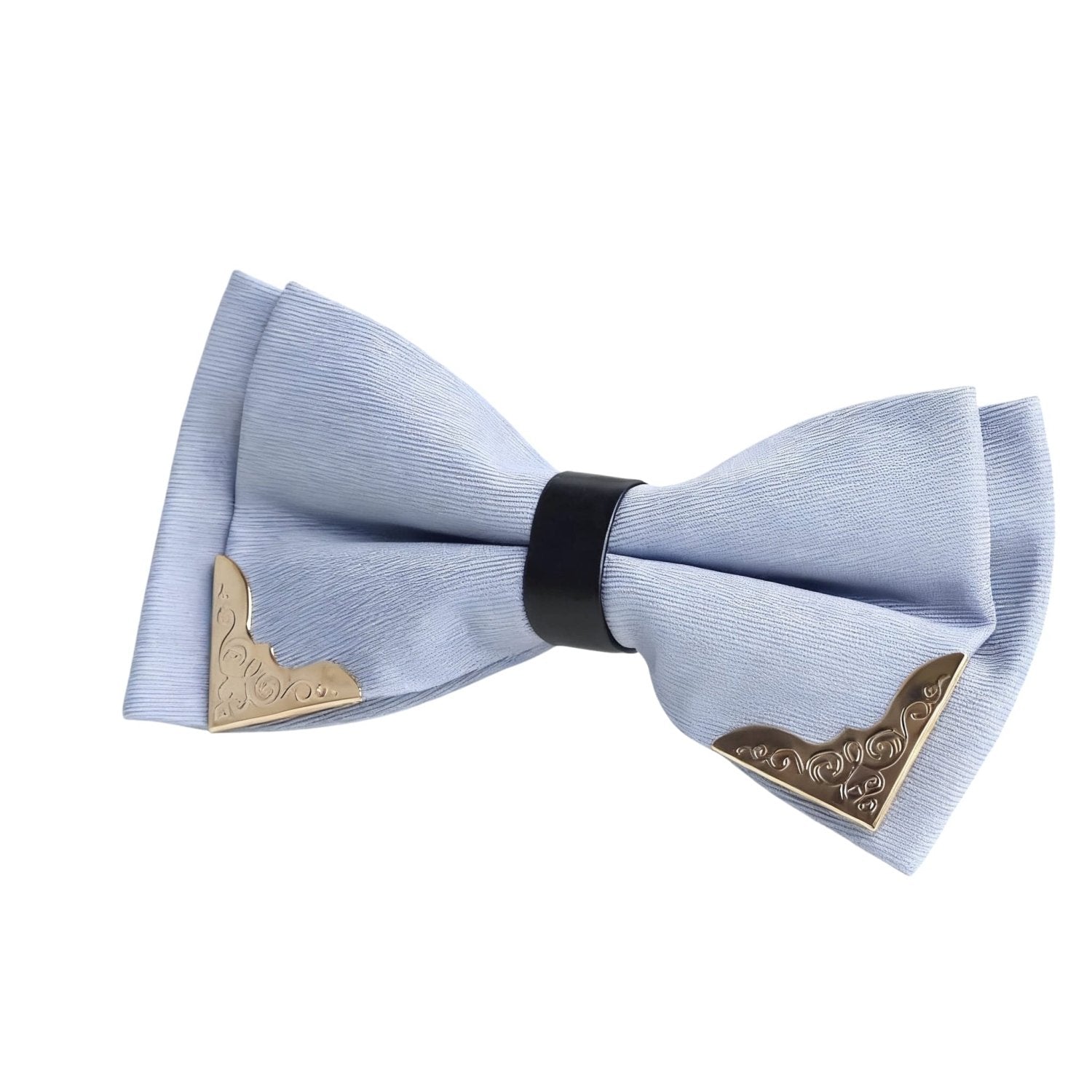 Light Blue With Gold Scroll Bowtie