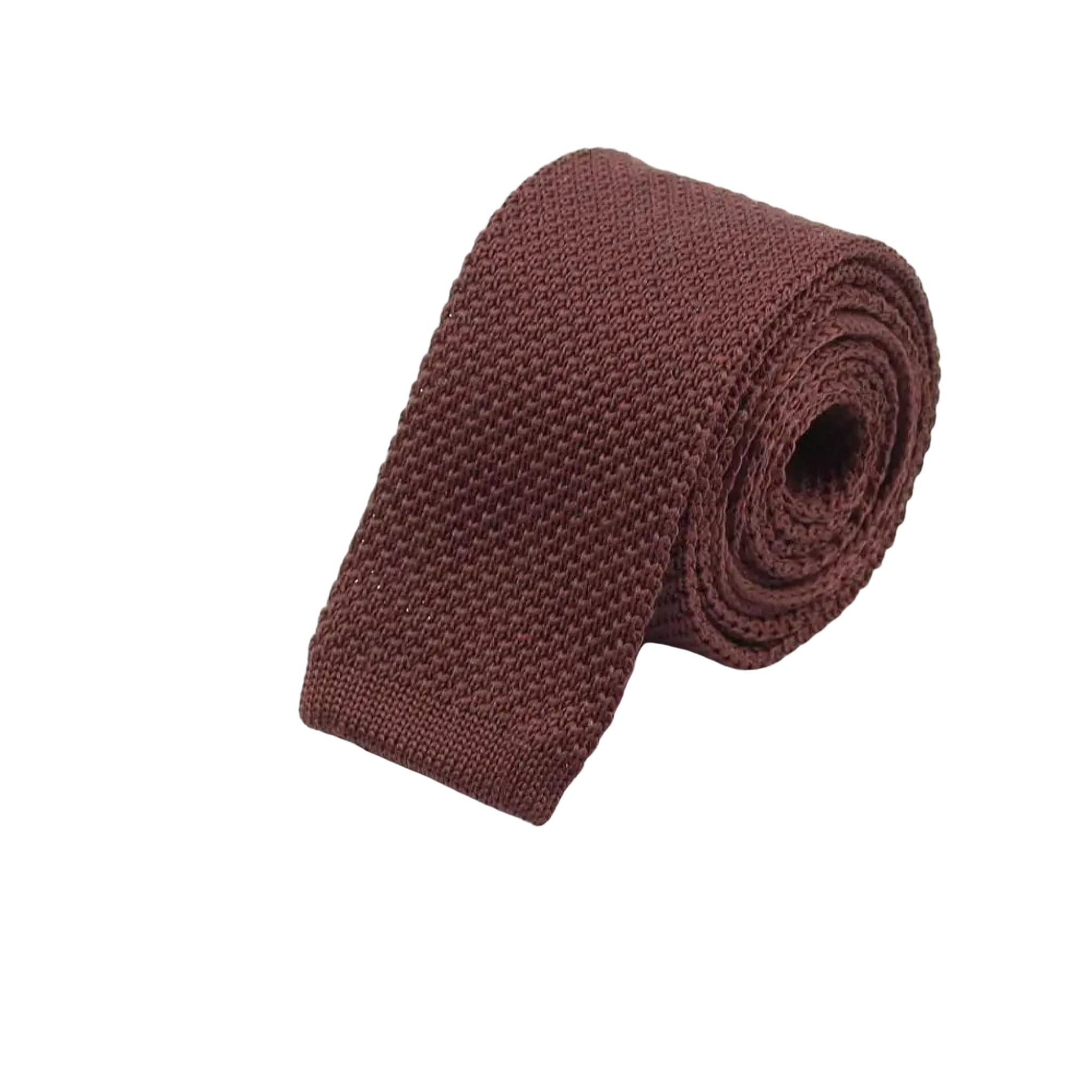 Burgundy Knitted Necktie