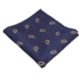 Navy Blue Red Paisley Pocket Square