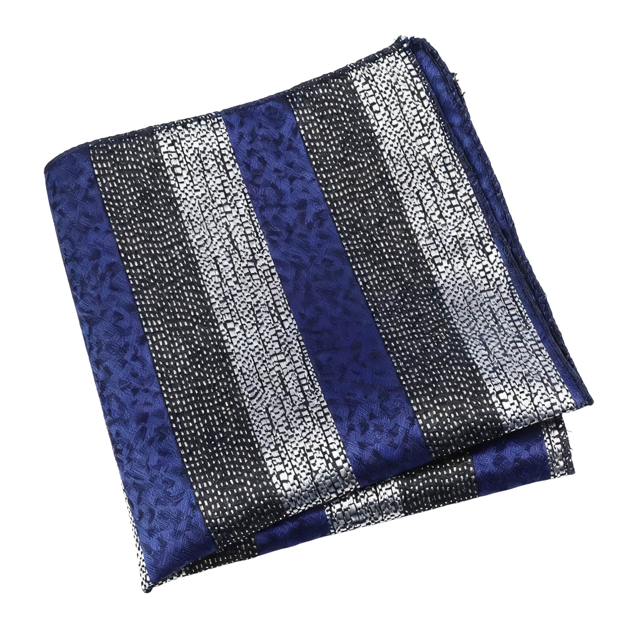 Blue White Striped Pocket Square