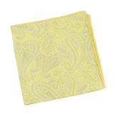 Yellow Gray Paisley Pocket Square