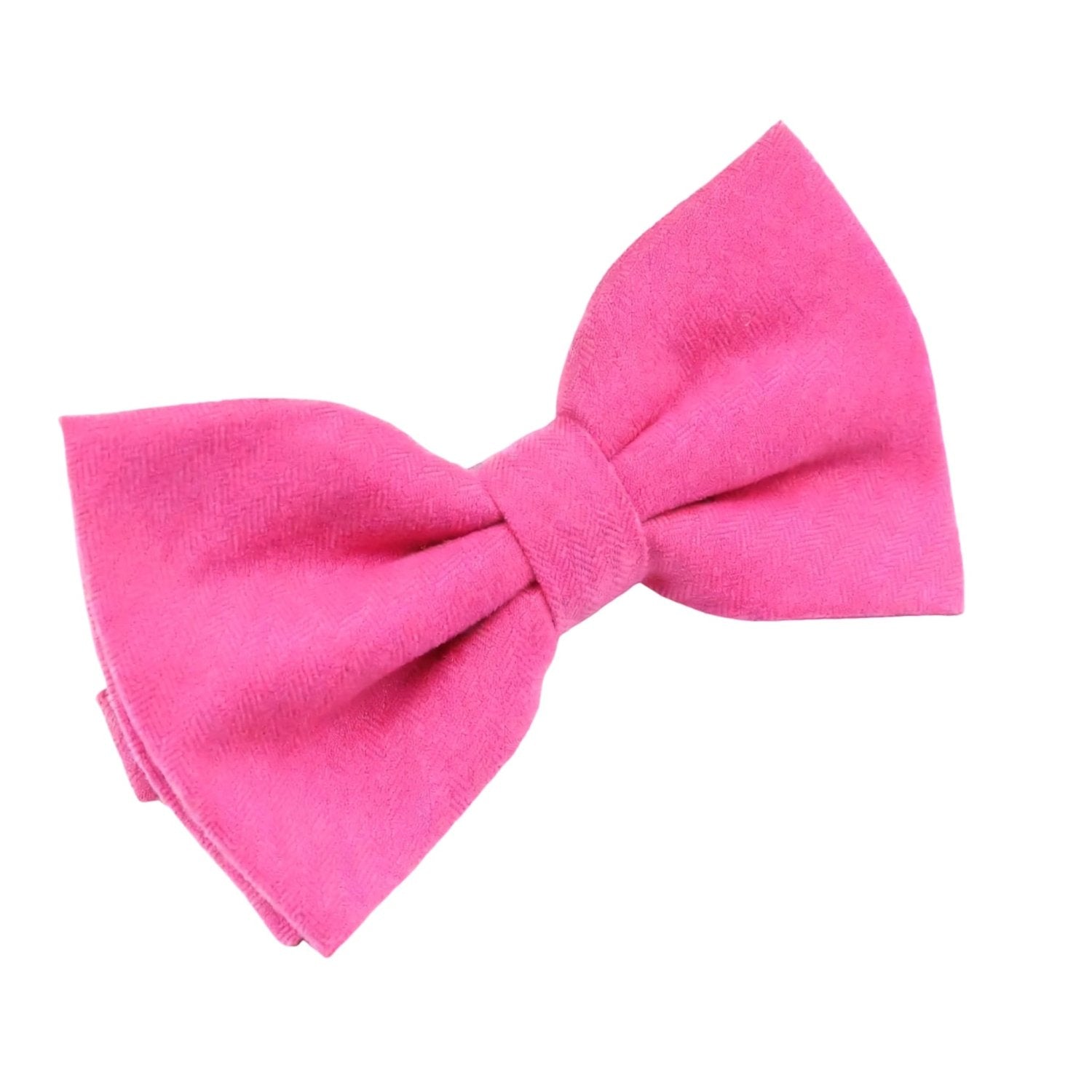 Bright Pink With Herringbone Bowtie