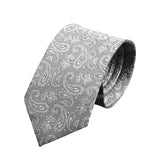 Gray Silver Paisley Necktie