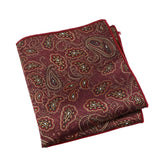Maroon Gold Paisley Pocket Square