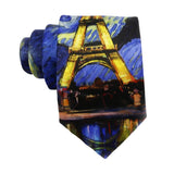 Blue Yellow Eiffel Tower Necktie