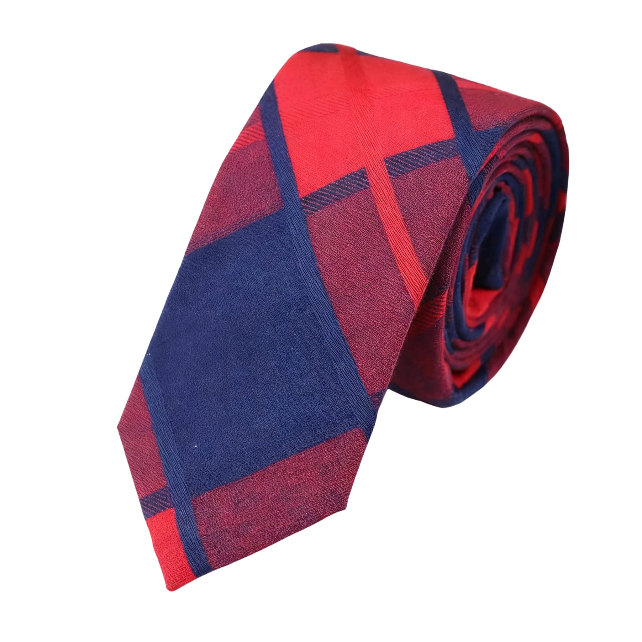 Navy Red Plaid Necktie