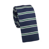 Navy Blue Green Striped Necktie