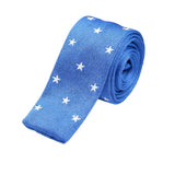 Blue White Star Knitted Tie