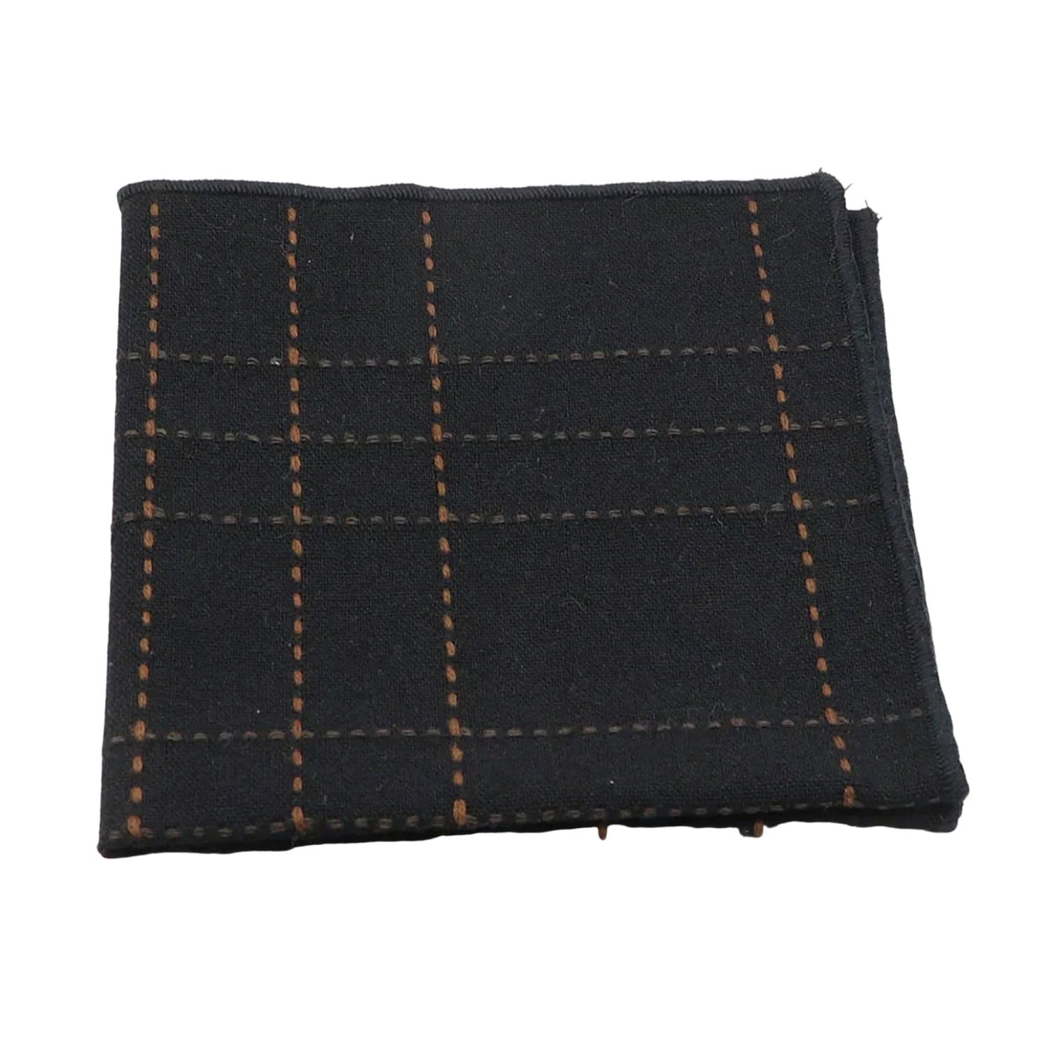 Black With Brown Checkered Pocket Square