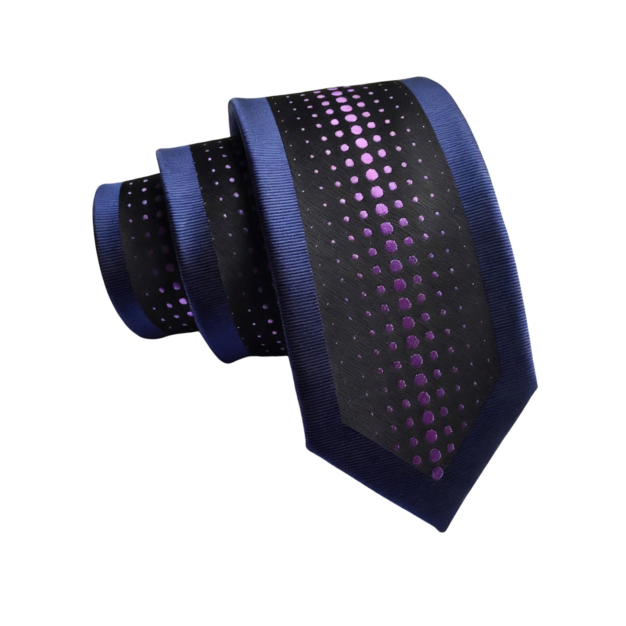 Navy Blue Purple Polka Dot Necktie