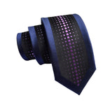 Navy Blue Purple Polka Dot Necktie
